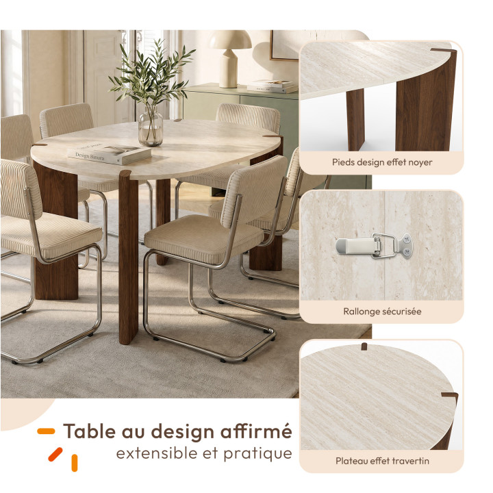 Tavolo da pranzo rotondo allungabile per 4-6 persone, di design - TESS
