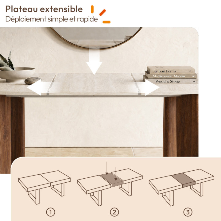 Tavolo da pranzo rotondo allungabile per 4-6 persone, di design - TESS