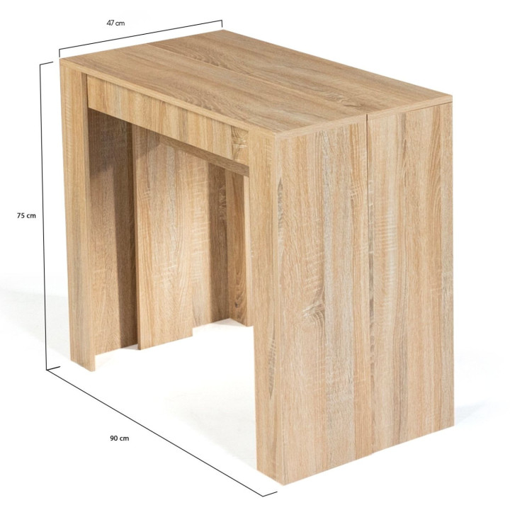 Table console extensible ORLANDO 14 personnes 300 cm bois façon hêtre