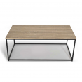Table basse DETROIT design industriel bois et métal noir