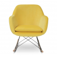 Fauteuil à bascule BORA velours jaune