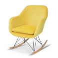 Fauteuil à bascule BORA velours jaune