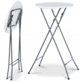 Lot de 2 tables hautes pliantes 105 CM et 2 housses blanches