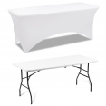 Housse blanche pour table pliante 180 CM