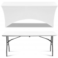 Housse blanche pour table pliante 180 CM