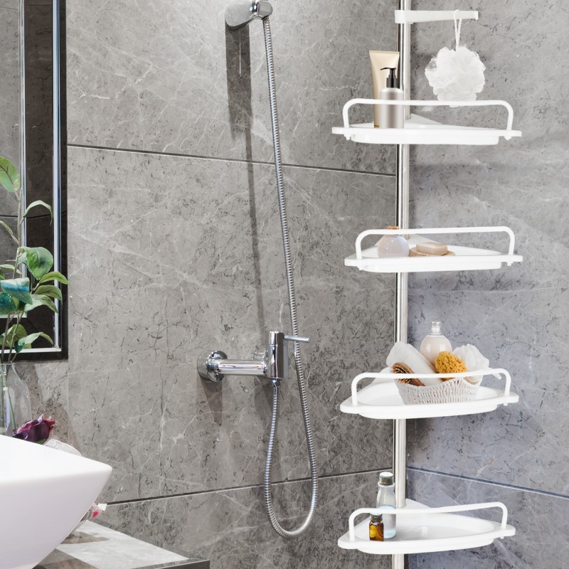 Étagère D'angle Pour Salle De Bain Sans Perçage, Étagère De