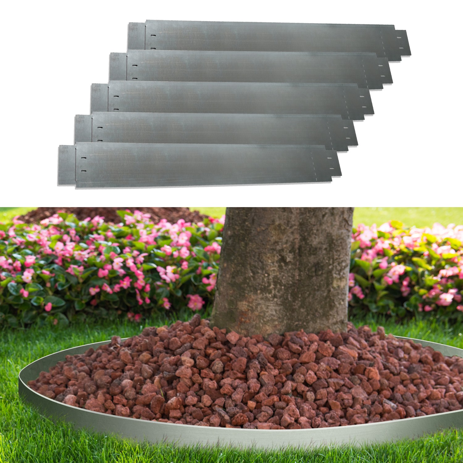 Bordure de jardin en acier galvanisé pas cher 5 mètres ID Market