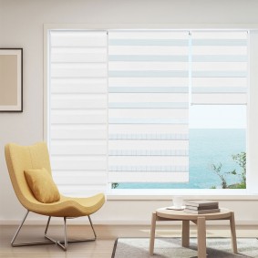 13336 - Store jour nuit blanc 60 x 230 cm STORE ENROULEUR JOUR/NUIT ZEBRA 60X230CM BLANC