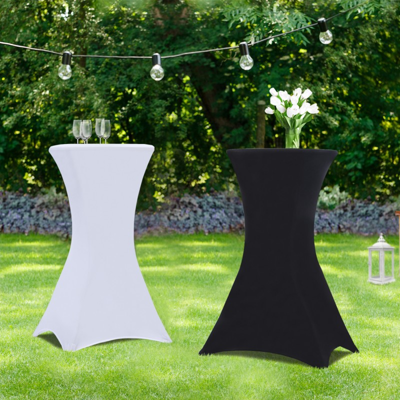 Lot de 2 housses noires pour table de réception