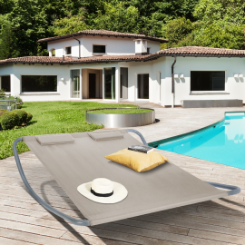 Lit bain de soleil 180 CM avec toile taupe Lit bain de soleil 180 CM avec toile taupe