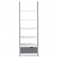 Étagère échelle scandinave bois blanc et gris
