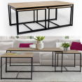 Lot de 3 tables basses gigognes DETROIT 113 cm design industriel