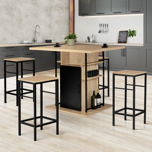 Table pliante de cuisine à manger hauteur réglable pour 4