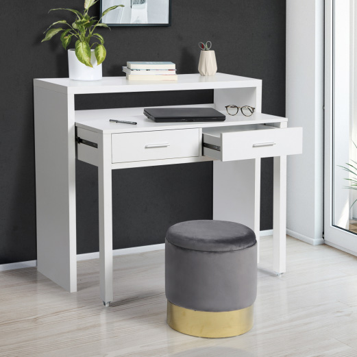 Bureau extensible bois blanc