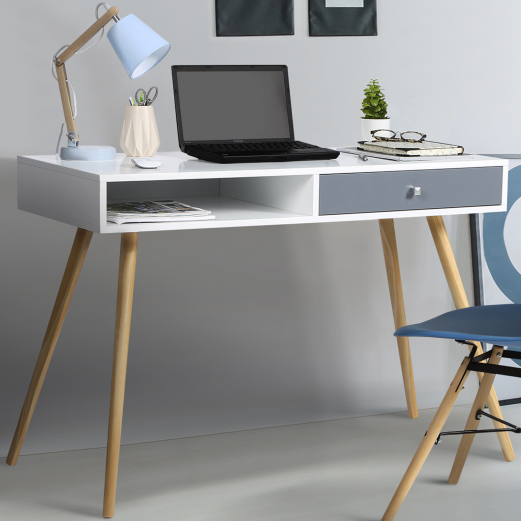 Bureau scandinave Effie bois blanc