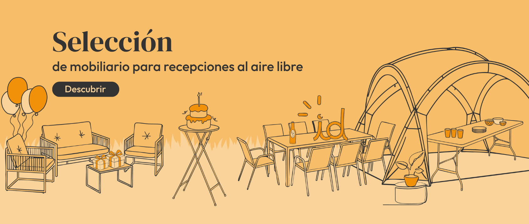 Cree sus recepciones al aire libre